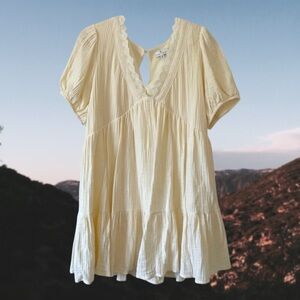 True Craft Cream Baby Doll Dress